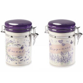 Set 4 borcane ceramica alba mov Lavanda 13.5x9.5x15 cm