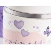 Set 4 borcane ceramica alba mov Lavanda 13.5x9.5x15 cm