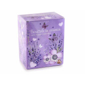 Set 4 borcane ceramica alba mov Lavanda 13.5x9.5x15 cm