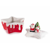 Borcan Craciun ceramica multicolora cm 17 x 16 x 15 H