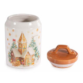 Set 2 borcane Craciun ceramica multicolora Ø 10 cm x 17 H