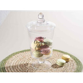Borcan depozitare sticla transparenta neagra Ø 13 cm x 24,5 H