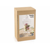 Borcan depozitare sticla transparenta neagra Ø 13 cm x 24,5 H