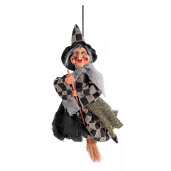 Set 3 figurine Halloween Vrajitoare Befana polirasina textil multicolor cm 13x9x30 H