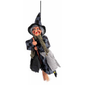 Set 3 figurine Halloween Vrajitoare Befana polirasina textil multicolor cm 13x9x30 H