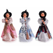 Set 3 figurine Vrajitoare Befana cu recipient pentru dulciuri Ø12cmx35H