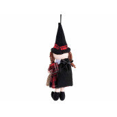 Set 3 figurine Halloween Vrajitoare Befana cu saculet textil multicolor 10x7x31H