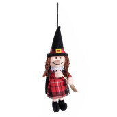 Figurina Halloween Vrajitoare Befana cu saculet textil multicolor JF 10x7x31H
