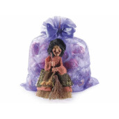 Set 3 figurine Halloween Vrajitoare textil multicolor cm 8 x 20 H