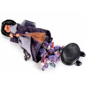 Figurina Halloween Vrajitoare Befana cu recipient pentru dulciuri cm 9,5x11x18H