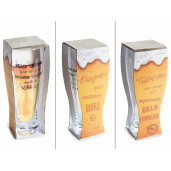 Set 3 pahare bere sticla transparenta neagra Ø 7 cm x 19 H, 430 ml
