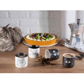 Set 4 pahare portelan Pisicute Ø 5,5 cm x 5,5 H, 80 ml