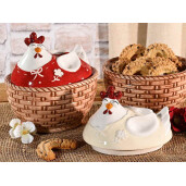 Set 2 boluri Gaina ceramica multicolora 15.5x13.5x16 cm