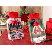 Set 2 recipiente textil apa calda Craciun 21x36 cm, 1.5 L