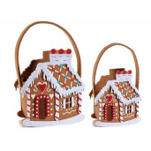 Set 2 gentute Craciun textil multicolor 15x7.5x25 cm, 11x6x19.5 cm