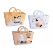 Set 3 gentute Craciun textil multicolor cm22x10x18H