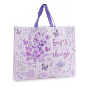 Sacosa cumparaturi material netesut Lavanda cm49x12x56H, 21 L
