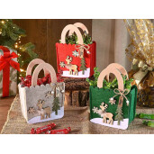 Set 3 gentute Craciun textil multicolor cm 12,5 x 6,5 x 18 H