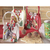 Set 3 gentute Craciun textil multicolor 11x8x25 cm