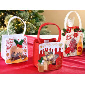 Set 3 gentute Craciun textil multicolor 11x8x26 cm