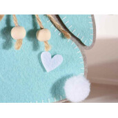 Gentuta Iepuras textil bej albastru 12x8x19 cm