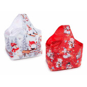 Set 2 cosulete Craciun textil multicolor 24x17x28H