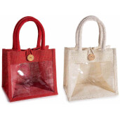 Set 4 gentute cadouri iuta rosie natur cm21x15,5x34H