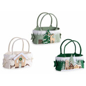 Set 3 gentute Craciun textil multicolor cm 19,5 x 10 x 25 H