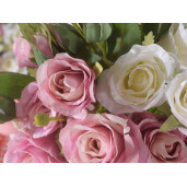 Buchet Trandafiri artificiali roz verzi 45 cm