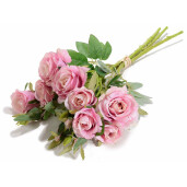 Buchet Trandafiri artificiali roz verzi 45 cm
