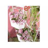 Buchet Trandafiri artificiali roz verzi 45 cm