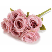 Buchet Trandafiri artificiali roz verzi 44 cm