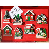 Set 12 magneti Craciun polirasina 3.5x5.5 cm