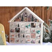 Calendar Advent lemn 31x5.5x32 cm