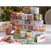 Calendar Advent Craciun cutiute carton cm 7 x 7 x 7 H