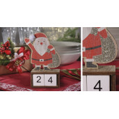 Calendar din lemn model Mos Craciun 9x4x14 cm