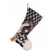 Ciorap decorativ Halloween Befana textil multicolor III 18 x 30 H