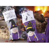 Ciorap decorativ Halloween Befana textil multicolor II cm 25 x 38 H
