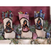 Set 3 ciorapi decorativi Halloween Befana textil multicolor cm 23 x 38 H