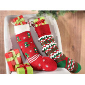 Set 4 ciorapi Craciun textil multicolor 19x52 cm