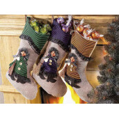 Ciorap decorativ Halloween Befana textil multicolor cm 22 x 35 H