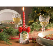 Set 2 suporturi lumanari Craciun ceramica multicolora Ø 8 cm x 10,5 H