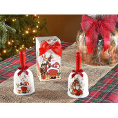 Set 2 clopotei Craciun ceramica multicolora Ø 7 cm x 14,5 H