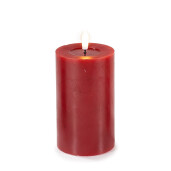 Set 3 lumanari ambientale cu led ceara rosie Ø 7,5 cm x 17,5 H, Ø 7,5 x 15,5 H, Ø 7,5 x 12,5 H
