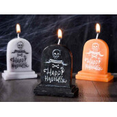 Lumanare Halloween ceara portocalie alba cm 6 x 3,5 x 7,5 H