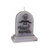 Lumanare Halloween ceara neagra gri cm 6 x 3,5 x 7,5 H