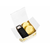 Set 2 flori ceara parfumata, razatoare in cutie cadou, aroma Lamaie 9 x 8,5 x 4,5 H