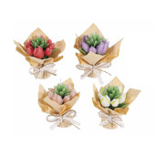 Set 4 lumanari tip buchet Lalele 9,5x7,5x12 H