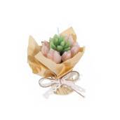 Set 4 lumanari tip buchet Lalele 9,5x7,5x12 H