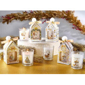 Lumanare parfumata Craciun in cutie cadou aroma Turta Dulce cm 5,5 x 5,5 x 12 H